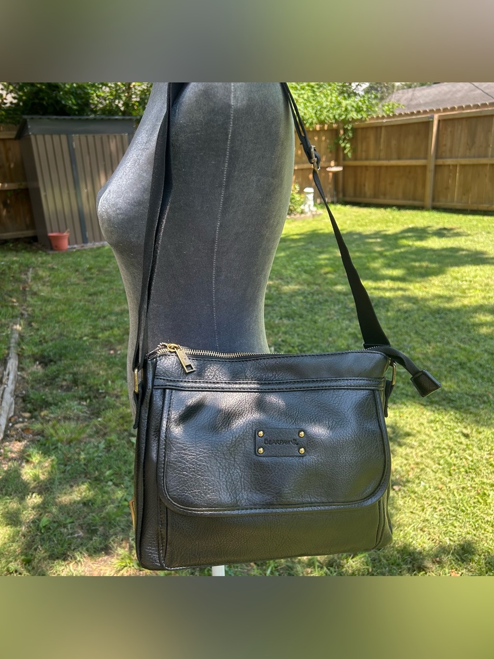 Bearpaw black leather shoulder bag